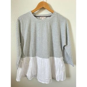 Stitch Fix Skies Are Blue Blouse Peplum Gray